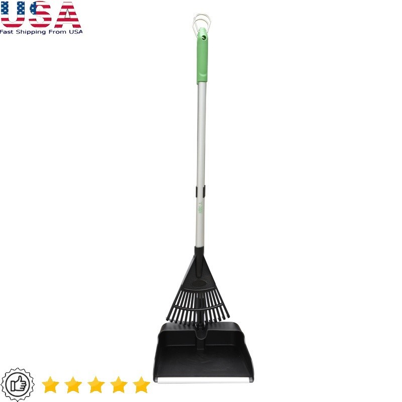 Fiberglass Handle 2 Piece Rake & Foldable Pan Multi-Purpose Gardening Tool Set