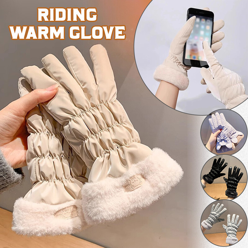 Winter Motorcycle Riding Warm Gloves Touch Screen Windproof Split Finger Gloves