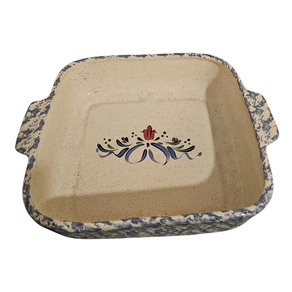 Blue Speckled Square Ceramic Baking/Casserole Dish