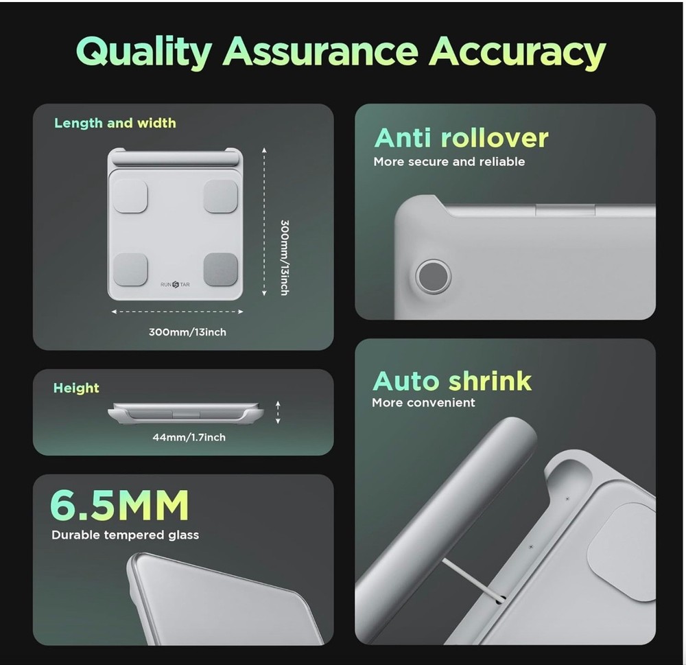 New! RunStar Advanced Body Comp Smart Scale, Full Body Scan 28 Components