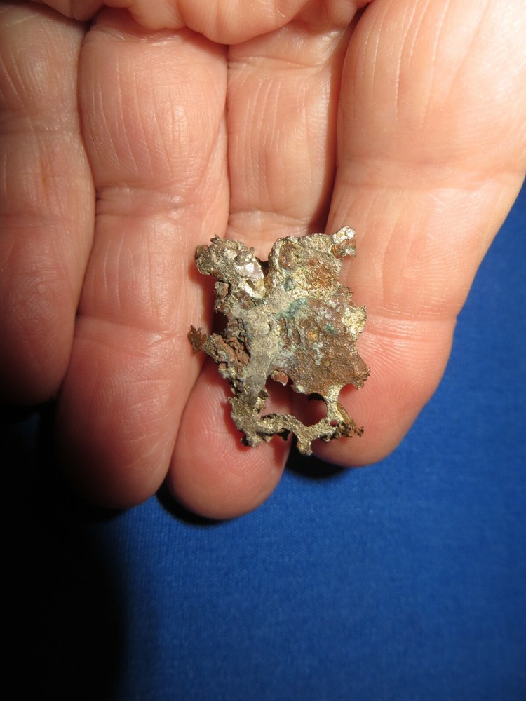 Native Silver Copper Halfbreed Specimen Michigan 10.45 gm  26 mm