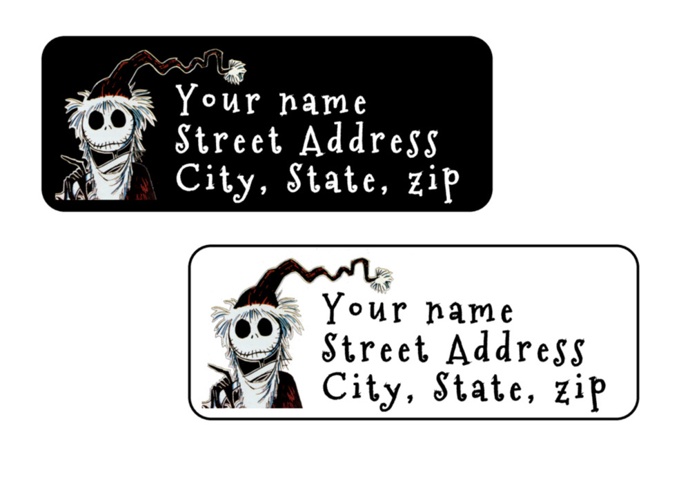 30 Personalized Christmas Skeleton Return Address Labels