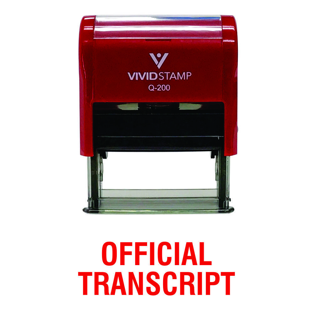 Official Transcript Self Inking Rubber Stamp