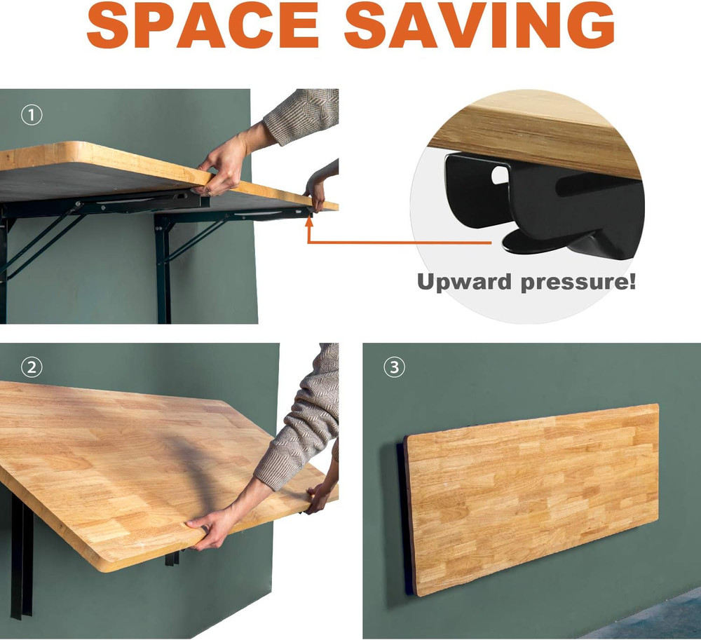 Wall Mounted Folding Workbench Heavy Duty Fold down Table Utility Bench Solution