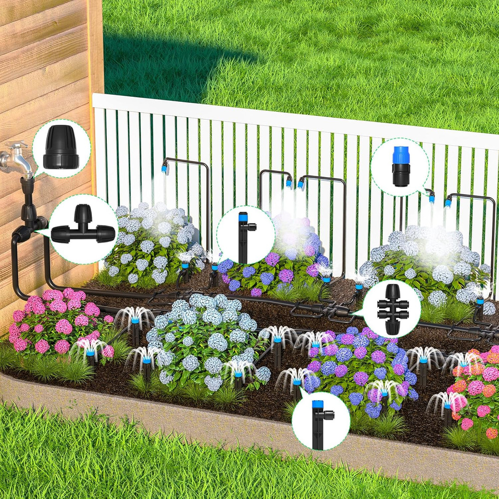 230FT Quick-Connect Drip Irrigation System Kit, Automatic Garden Watering System