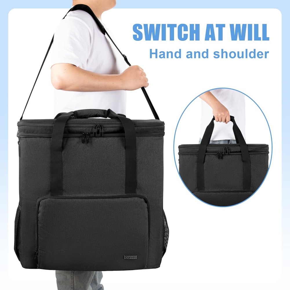 CURMIO Double-Layer PC Carrying Case, Desktop Computer Travel Type 2, Black