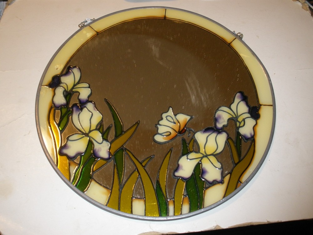 Suncatcher Floral Hanging Mirror 9.5" EUC