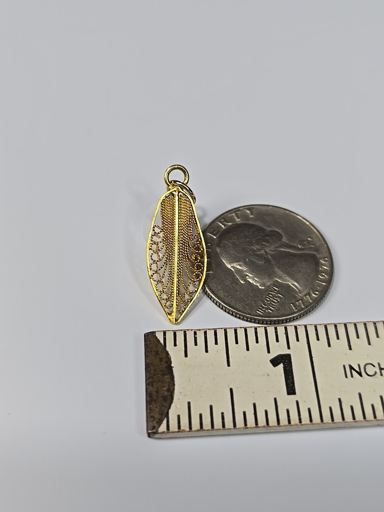 Filligree Pendant Charm Gold Color