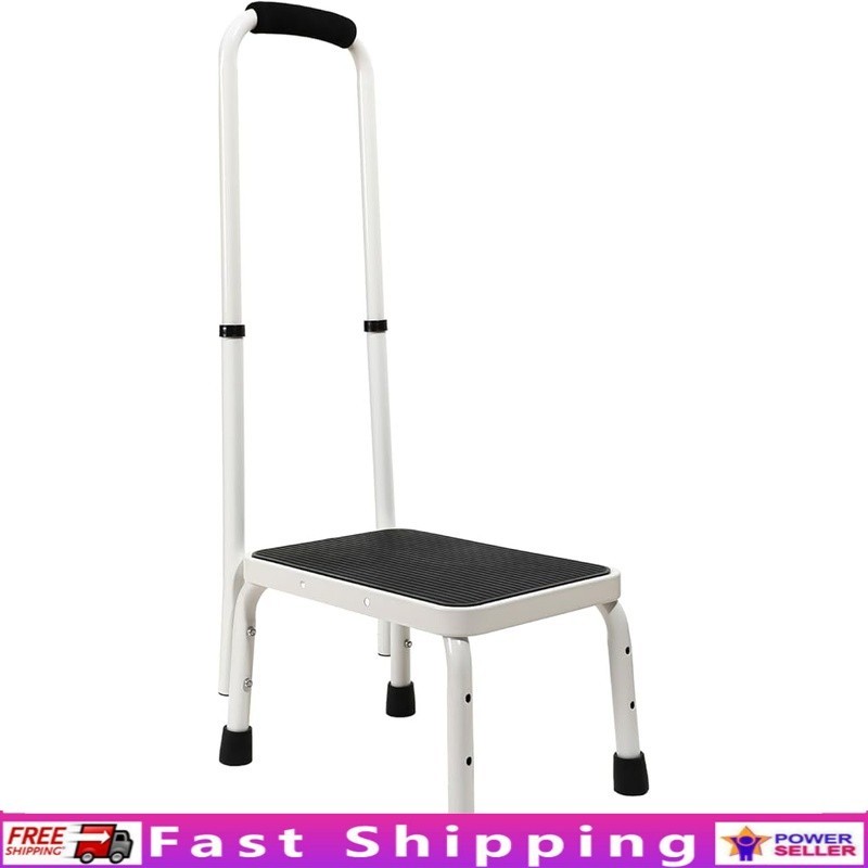 Safety Step Stool W/ Handle Non-Slip Surface Elderly Heavy Duty Portable Support