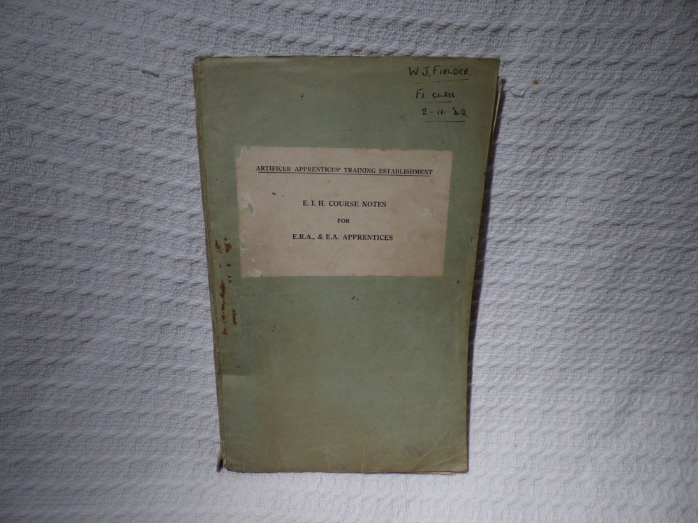 WW2 Royal Navy Artificer Training Electrical Course Notes Manual 1942