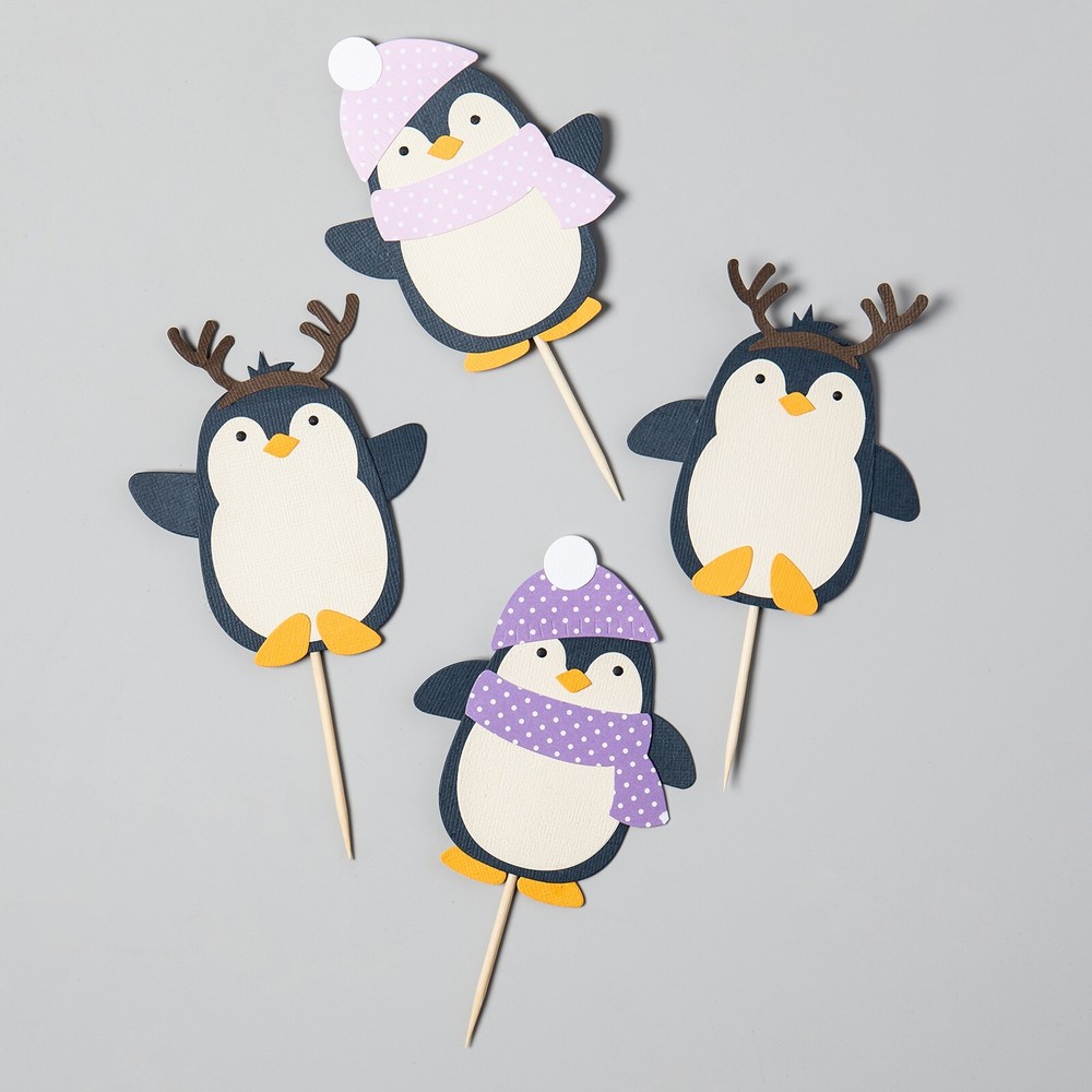 Sizzix Thinlits Penguin Pals Cutting Dies Christmas Holiday 664982 NEW