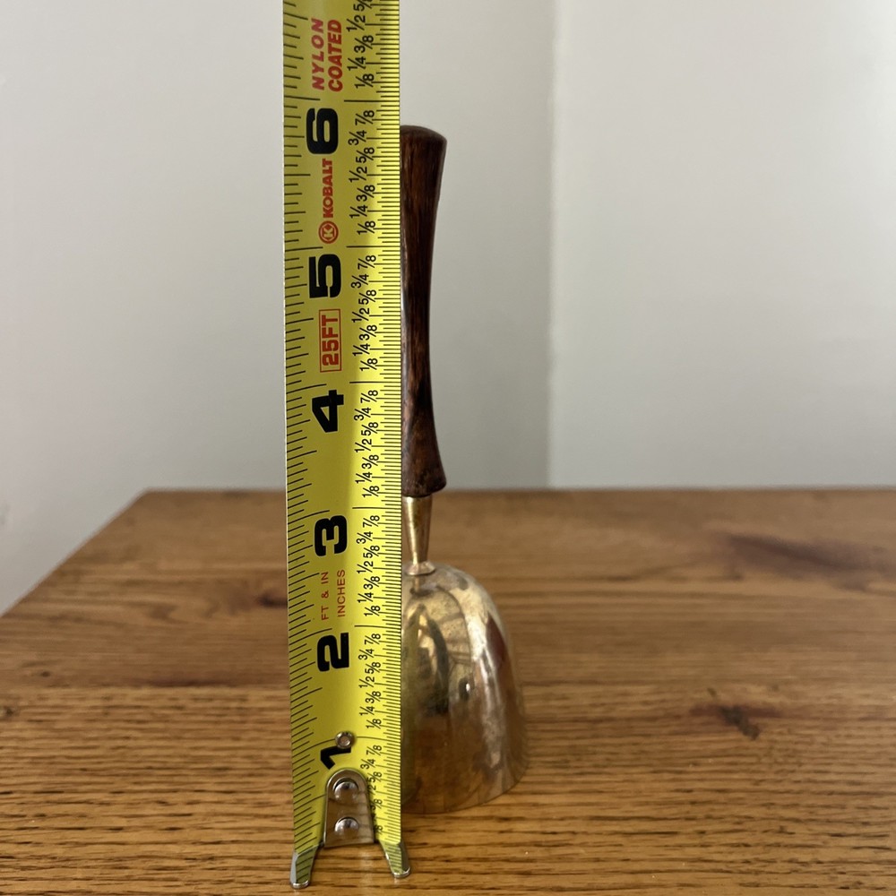 Vintage Brass Bell W/ Wood Handle
