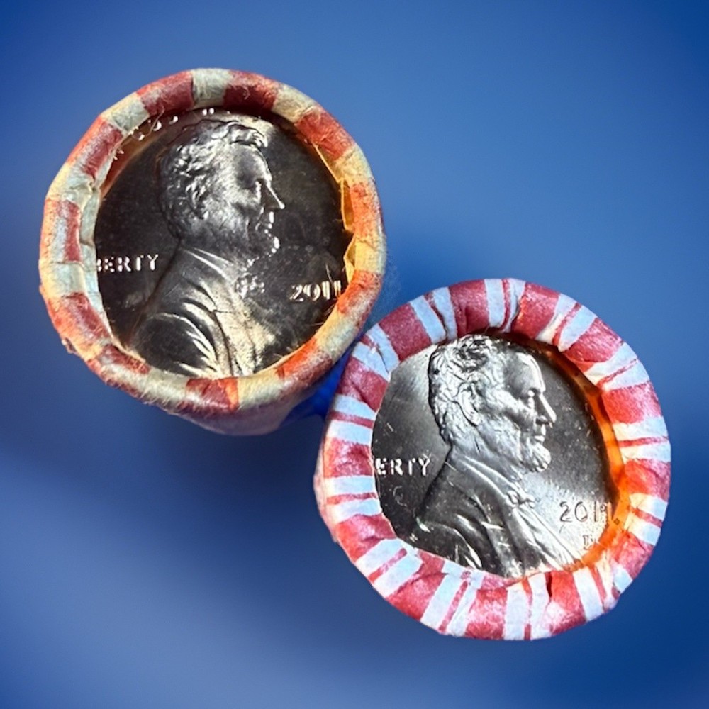 2011-P & D Lincoln Shield Cent Rolls. OBW Fed Wrapped BU Rolls.