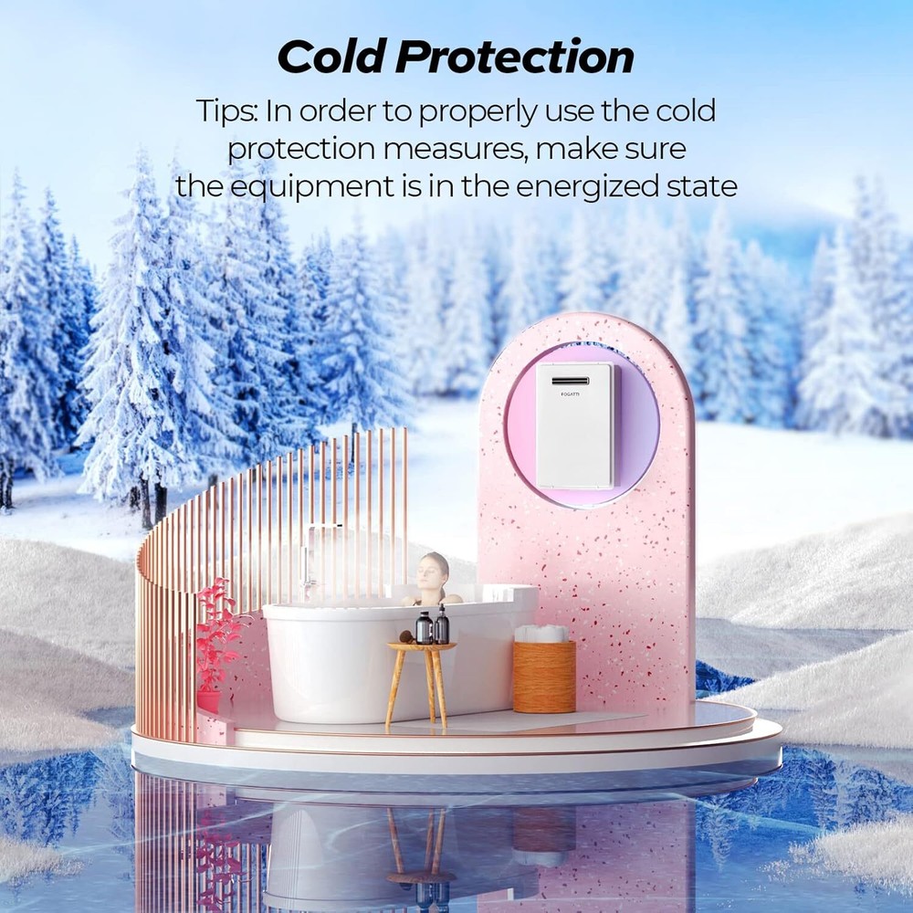 FOGATTI Tankless Water Heater, 20L 6.3 GPM Natural Gas Instant On Demand Outdoor