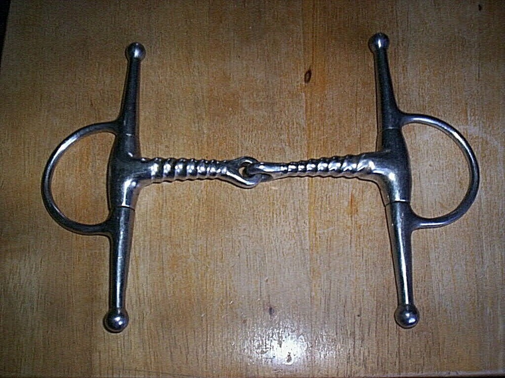 Used Stainless Full Cheek Corkscrew  Snaffle Bit  5" Mouth