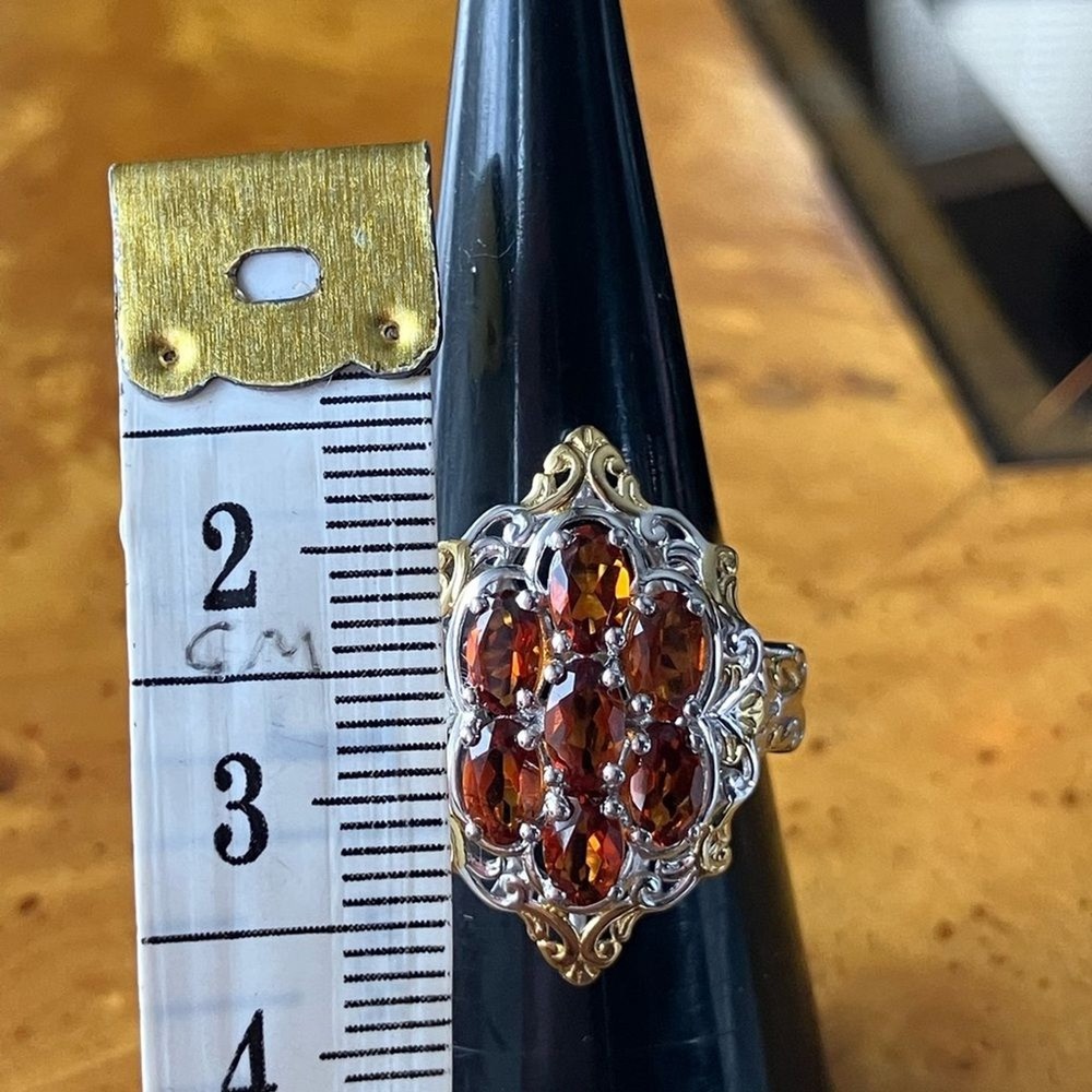 Natural Cherry Citrine Sterling Silver Ring Size 7