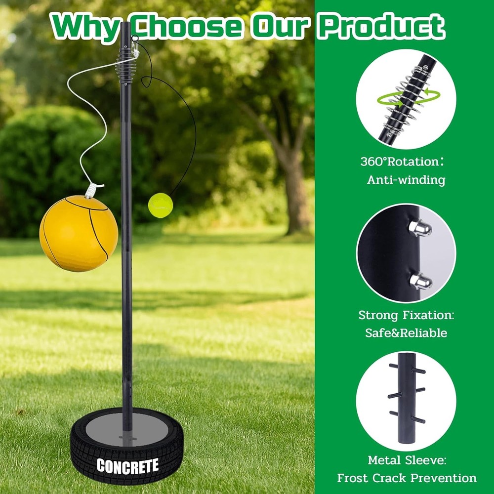 Adjustable Tetherball Pole Set Tennis Tetherball Backyard