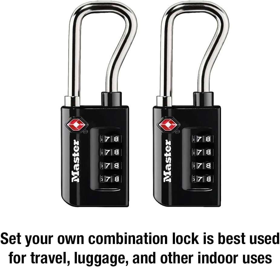 Master Lock 4696T, Set Your Own Combination, Black, 2 PACK