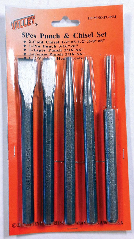 5pc Punch and Chisel Set Chrome Vanadium