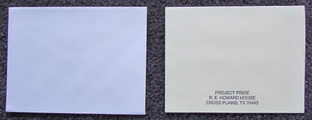 ROBERT E HOWARD PROJECT PRIDE THANK YOU CARD (BLANK)