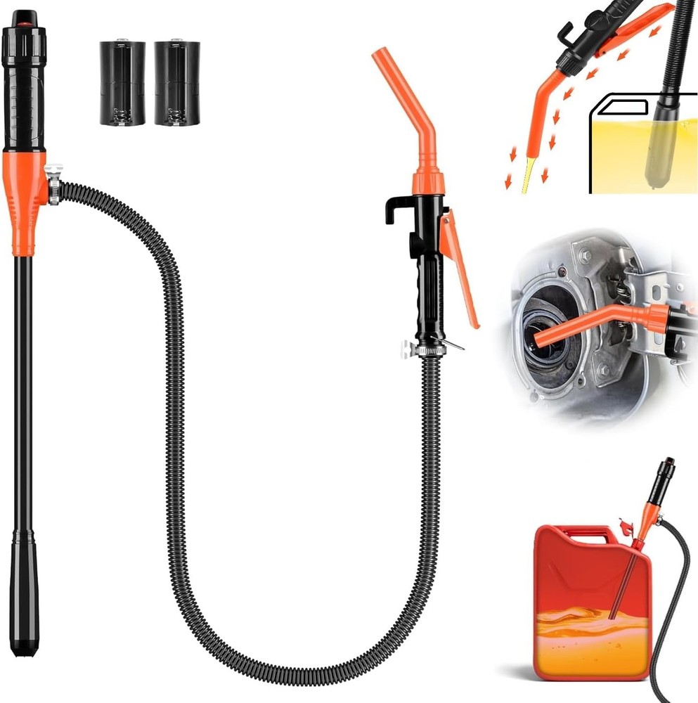 2.4 GPM Powered Battery Quick Liquid Fuel Transfer Pump with Flow Control Nozzle