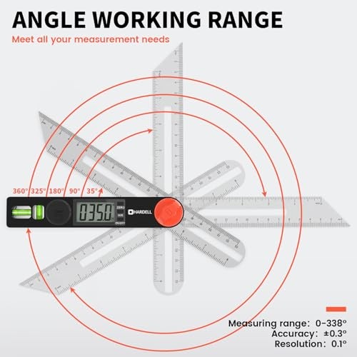 Digital Angle Finder, 8 inch 230mm T-Bevel Protractor Ruler, Horizontal