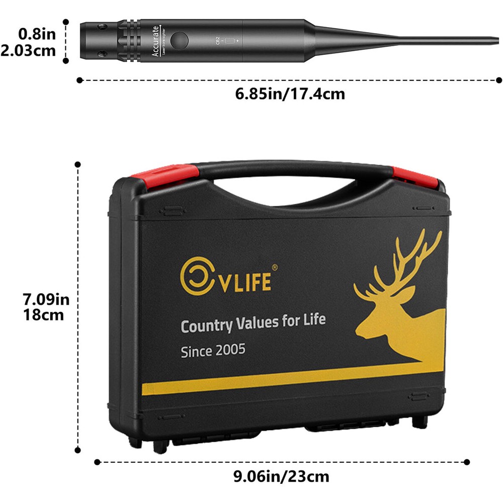 Professional Laser Bore Sight Kit For Multiple Caliber Upgraded Red Bore Sighter
