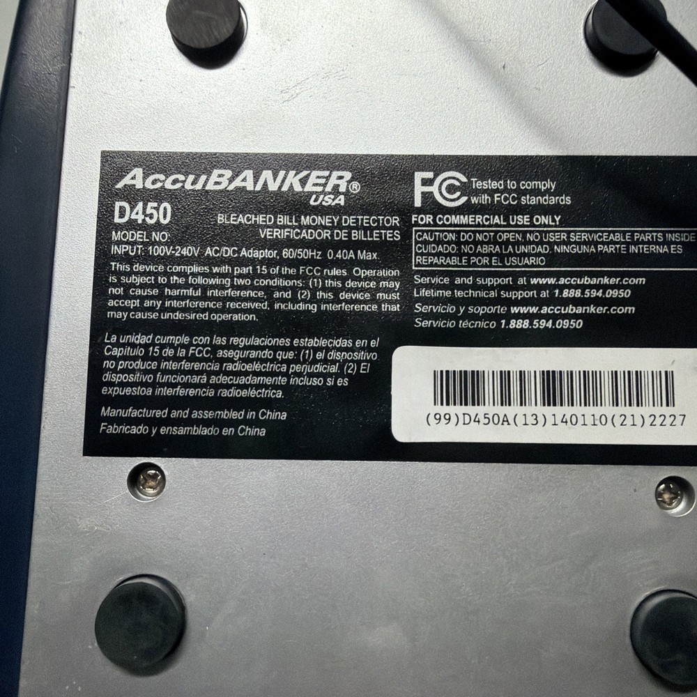 AccuBANKER ISA D450 Counterfeit Bill Detector w 5-Point Detection Methods TESTED
