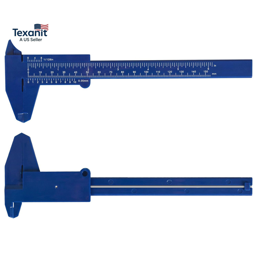 Plastic Vernier Caliper (2Pcs), 150 Mm Mini Plastic Caliper for School Student,