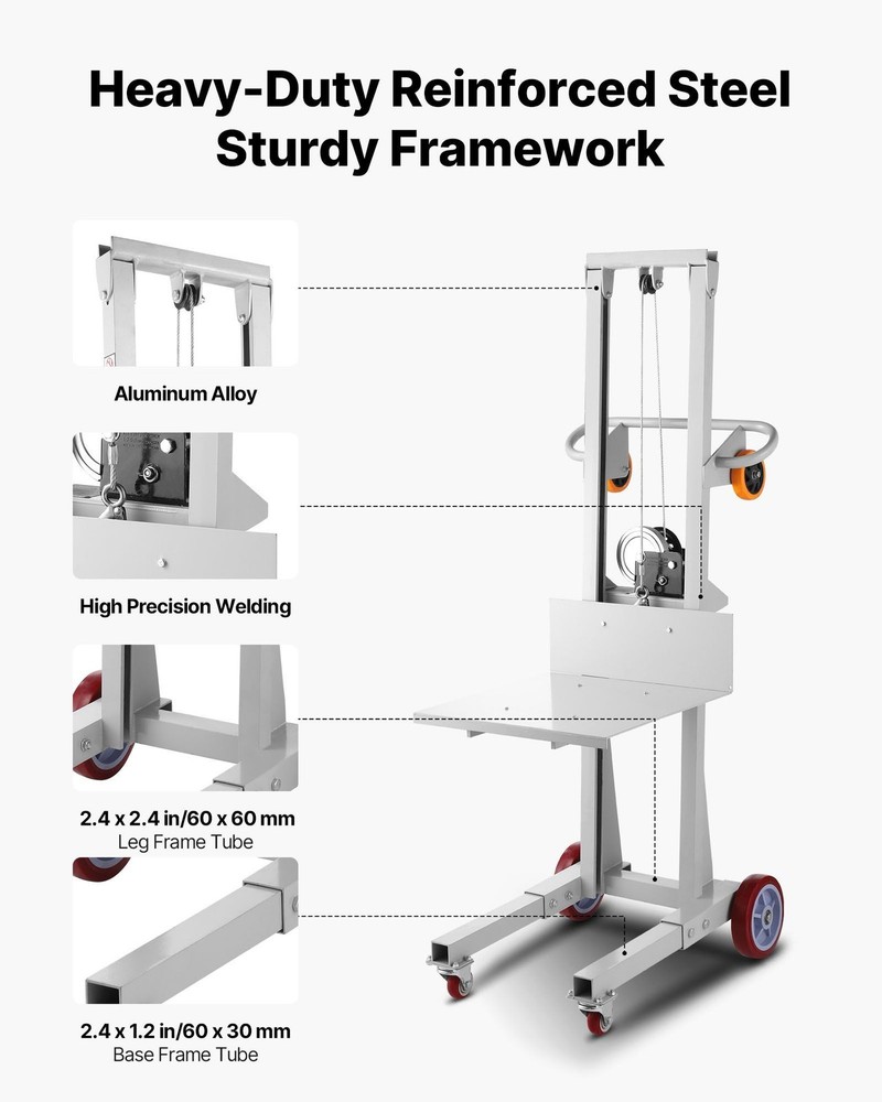 Reinforced Welded Joint Stacker with 400lb Working Load and Mobility