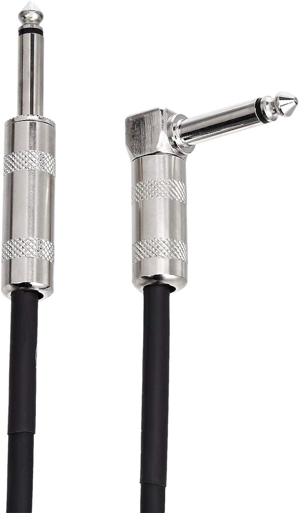 Amazon Basics 1/4 Inch Right-Angle Instrument Cable - 20 Foot (Black)