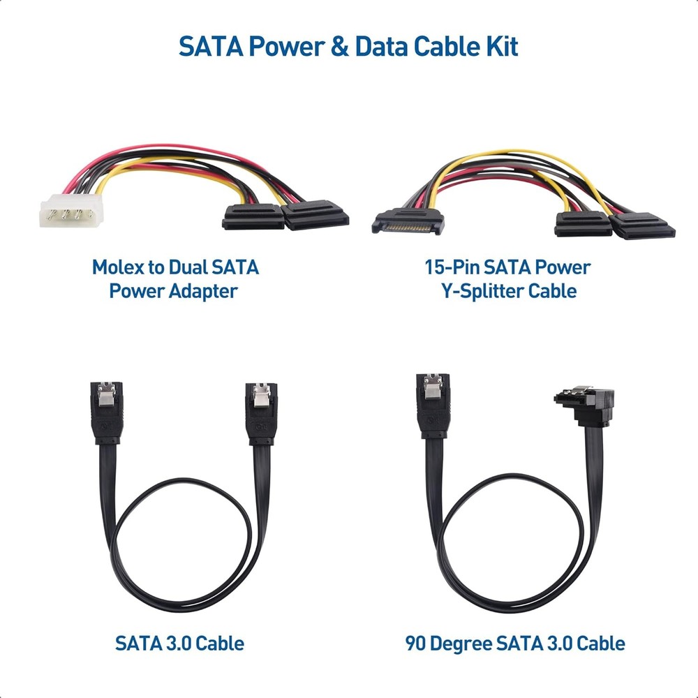Cable Matters SATA III Data Power Cable Kit Straight 90
