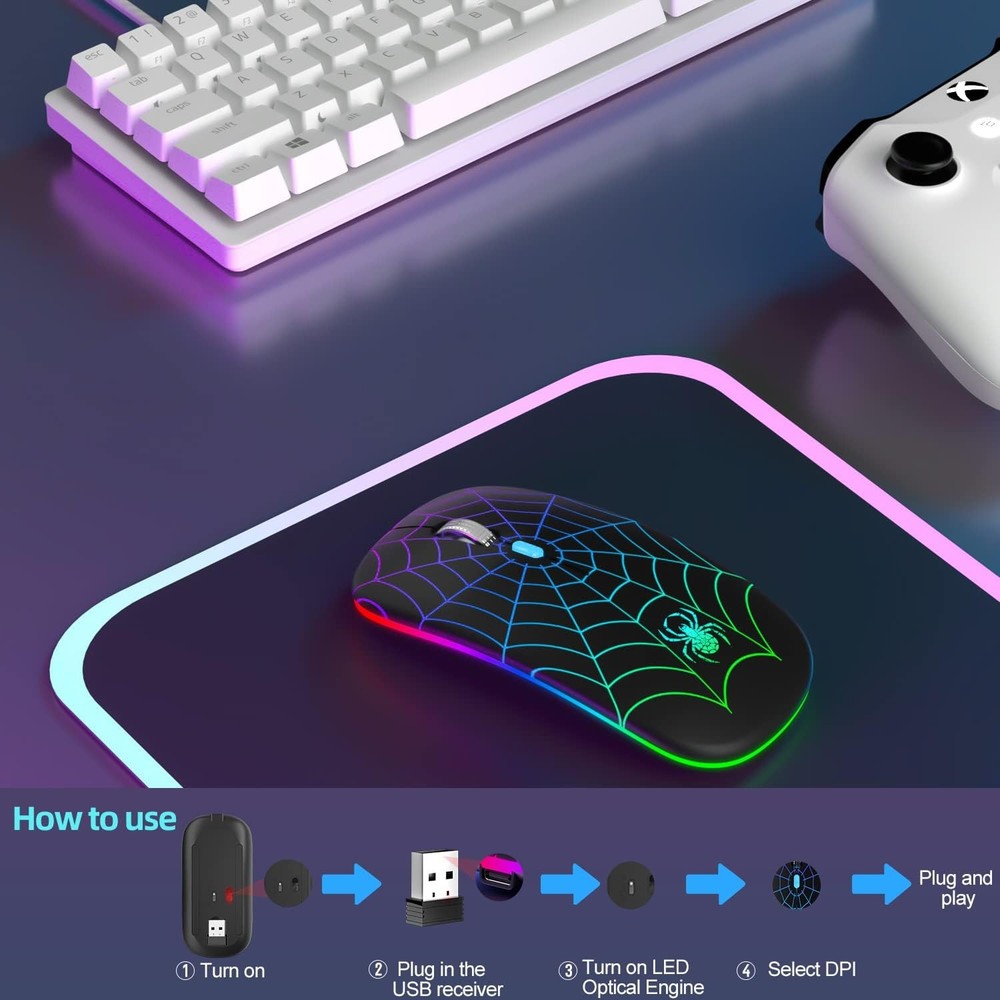 Wireless Optical Mouse with Dual Receiver for Computer