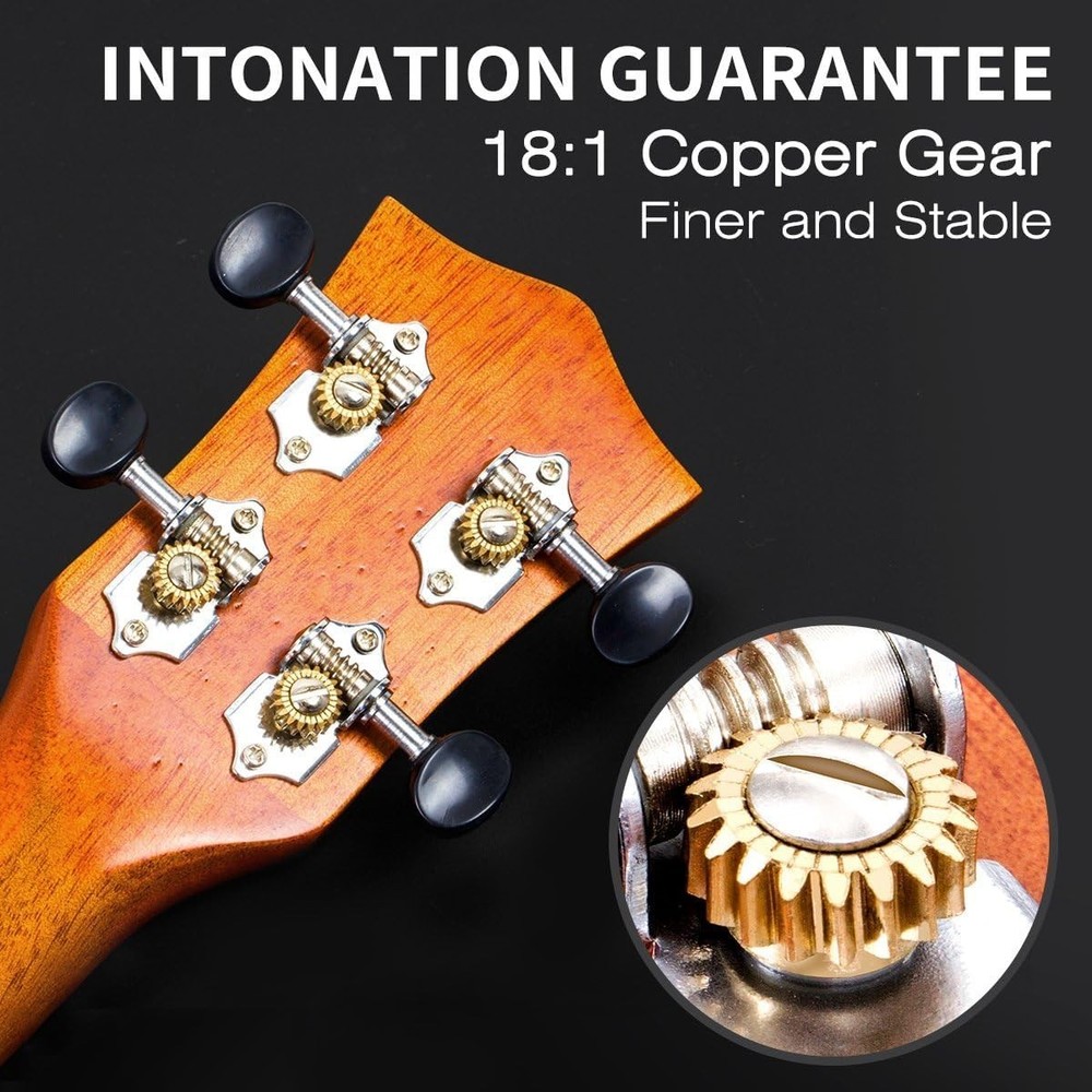 Exceptional 23" Solid Mahogany Ukulele - Complete Kit with Free Lessons Included