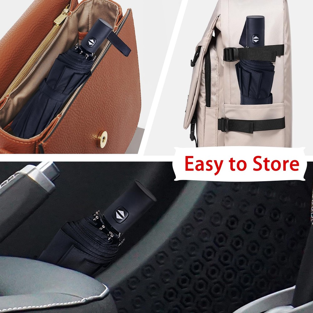 Travel Umbrella Windproof Compact Automatic Wind Resistant Folding Lightweight