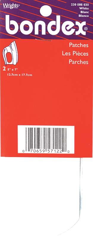 Bondex Iron-On Patches 5"X7" 2/Pkg White