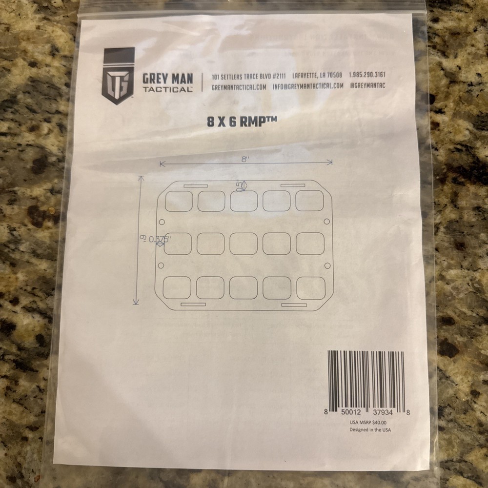 GreyMan Tactical 8” X 6” RIP-M panel RMPtm
