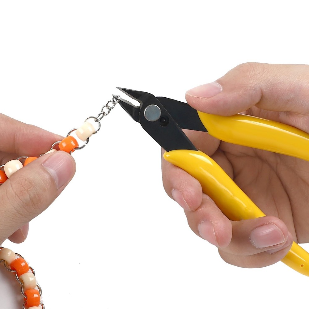 5pcs Micro Flush Cutters, Wire Cutter with 5"- 5 Pack, Yellow