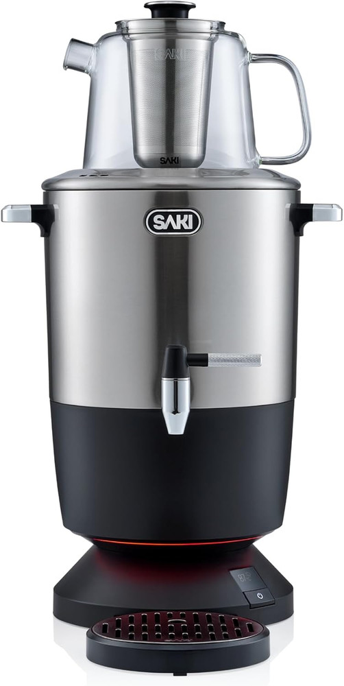 SAKI Chaiovar Electric Samovar - 4L Stainless Steel Electric Tea Maker, Temperat