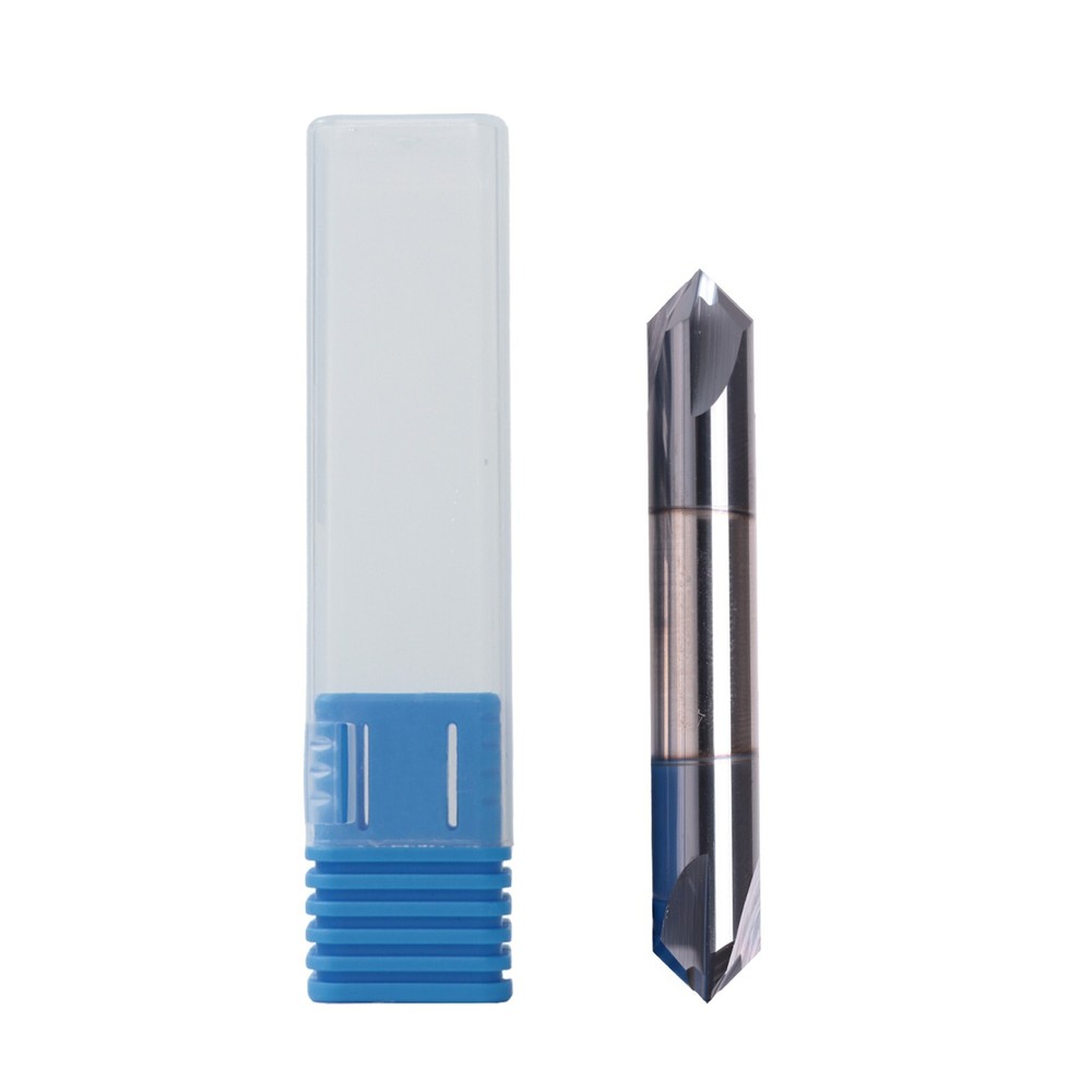 4 Flute 90 Degree 3/8" Solid Carbide Chamfer Mill - Double End - AlTiN Coated