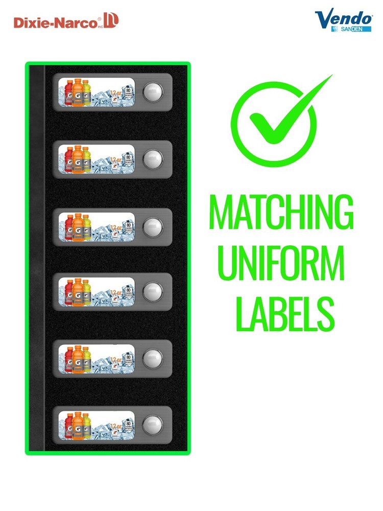 (1) Vending Machine Label -Gatorade Variety Pack - 12 oz - Custom Label