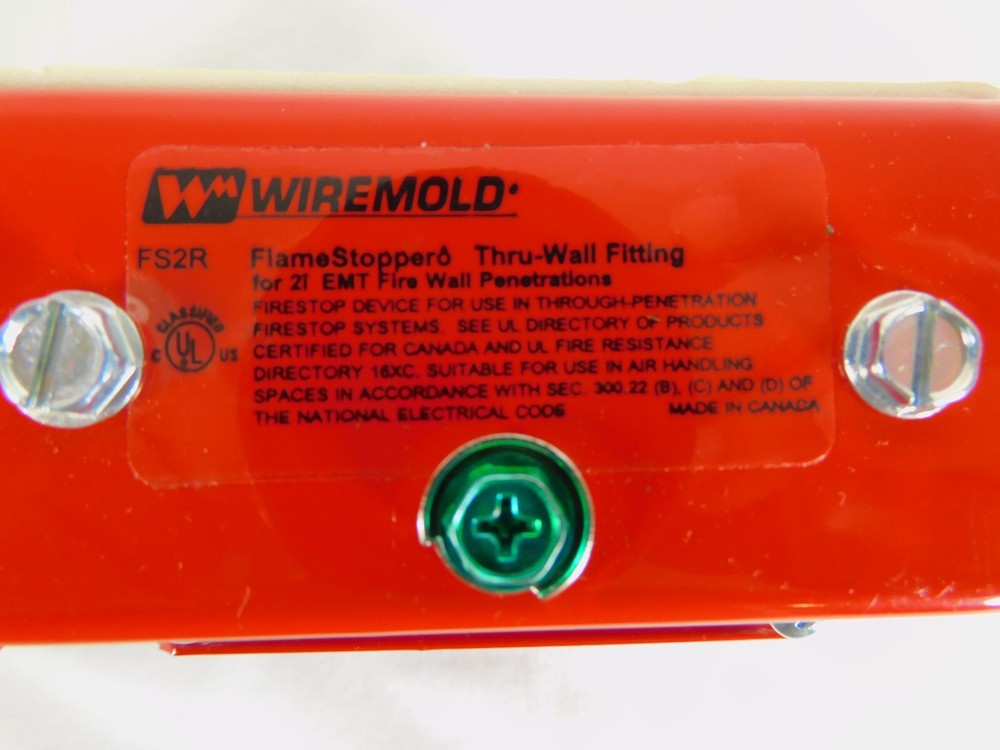 FS2R-RED EMT Firestop Conduit Fitting Wiremold FS EMT Rectangular, 2"
