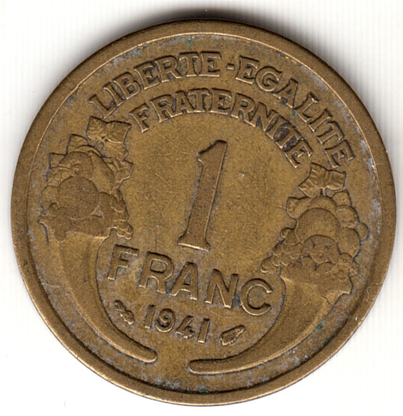 France 1 Franc 1941 as shown