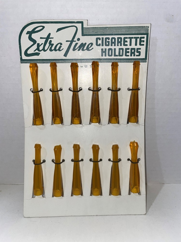 VINTAGE EXTRA FINE CIGARETTE HOLDERS DISPLAY CARD OF 12