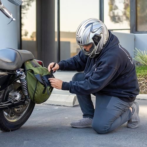 Quick-Easy Universal Fit Throw Over Motorcycle Canvas Biker Cargo Solid Black