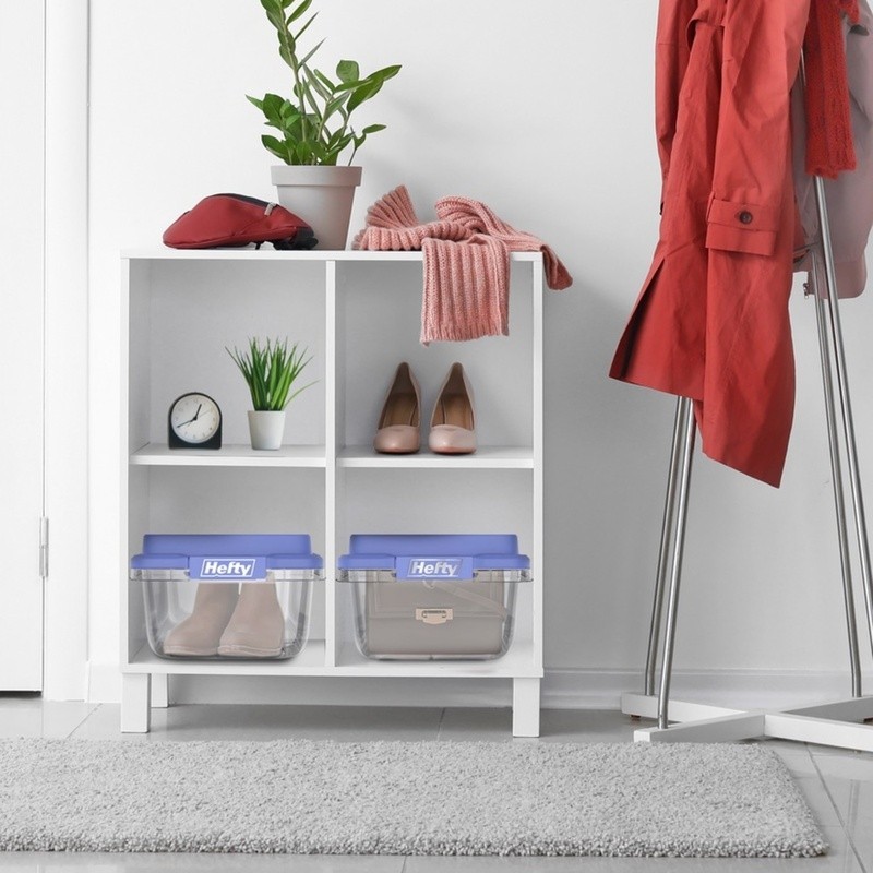 2 PCS Clear Stackable Storage Bin 18qt Organizer Shoes Crafts Garage New