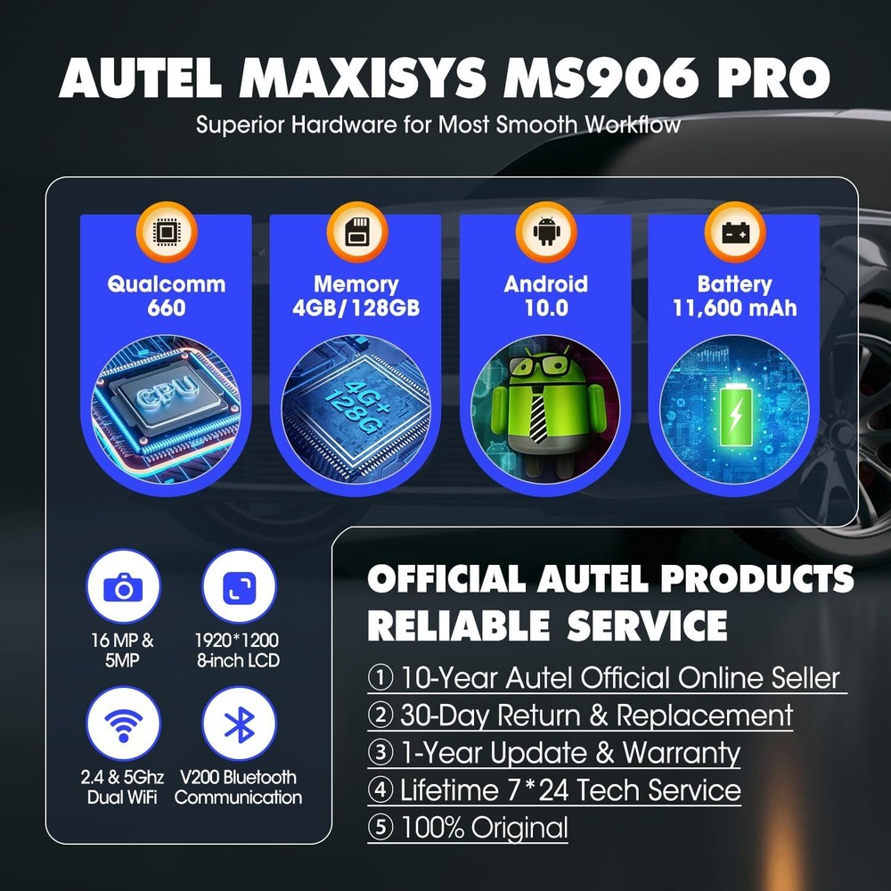 2024 Newest Autel MaxiSys MS906 Pro Coding Full System Diagnostic Scanner Tool