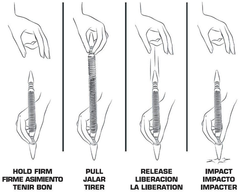 HIT Tool 1/32" (#1) & 2/32" (#2) Nail Set Combination Hammerless Spring Tool