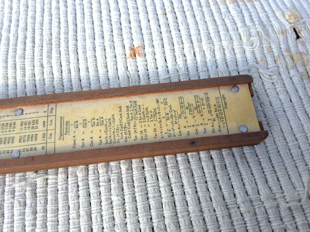 VINTAGE UNIQUE SLIDE RULE made in ENGLAND in ORIGINAL BOX