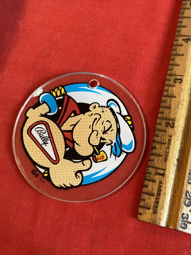 Vintage Bally Popeye G4 Plastic Keychain Accessory